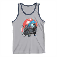 Samurai Cat Shark Tank Top Retro Japanese Animal Warrior Art - Wonder Print Shop