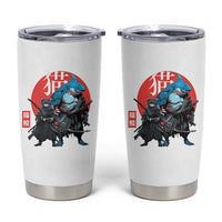 Samurai Cat Shark Tumbler Cup Retro Japanese Animal Warrior Art