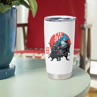 Samurai Cat Shark Tumbler Cup Retro Japanese Animal Warrior Art