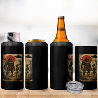 Samurai Bigfoot Japanese UFO 4 in 1 Can Cooler Tumbler Sasquatch Ailen Ukiyo-e - Wonder Print Shop