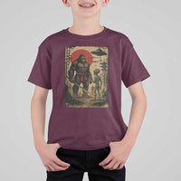 Samurai Bigfoot Japanese UFO T Shirt For Kid Sasquatch Ailen Ukiyo-e - Wonder Print Shop