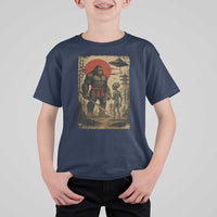 Samurai Bigfoot Japanese UFO T Shirt For Kid Sasquatch Ailen Ukiyo-e - Wonder Print Shop