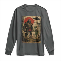 Samurai Bigfoot Japanese UFO Long Sleeve Shirt Sasquatch Ailen Ukiyo-e - Wonder Print Shop