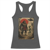 Samurai Bigfoot Japanese UFO Racerback Tank Top Sasquatch Ailen Ukiyo-e - Wonder Print Shop