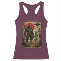 Samurai Bigfoot Japanese UFO Racerback Tank Top Sasquatch Ailen Ukiyo-e - Wonder Print Shop