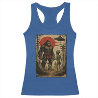 Samurai Bigfoot Japanese UFO Racerback Tank Top Sasquatch Ailen Ukiyo-e - Wonder Print Shop