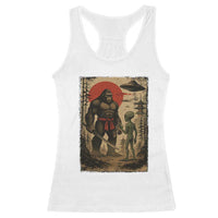 Samurai Bigfoot Japanese UFO Racerback Tank Top Sasquatch Ailen Ukiyo-e - Wonder Print Shop