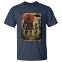 Samurai Bigfoot Japanese UFO T Shirt Sasquatch Ailen Ukiyo-e - Wonder Print Shop