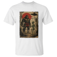 Samurai Bigfoot Japanese UFO T Shirt Sasquatch Ailen Ukiyo-e - Wonder Print Shop