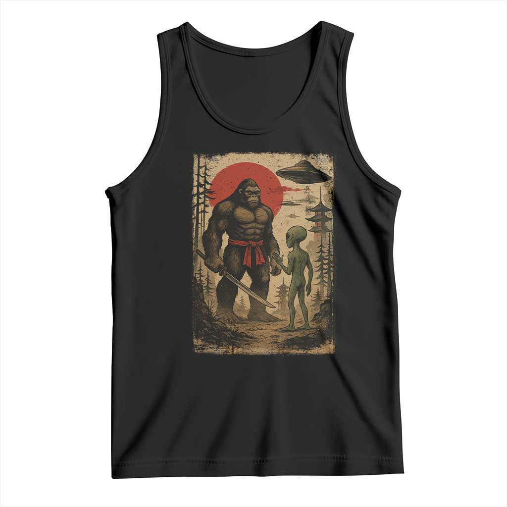 Samurai Bigfoot Japanese UFO Tank Top Sasquatch Ailen Ukiyo-e - Wonder Print Shop