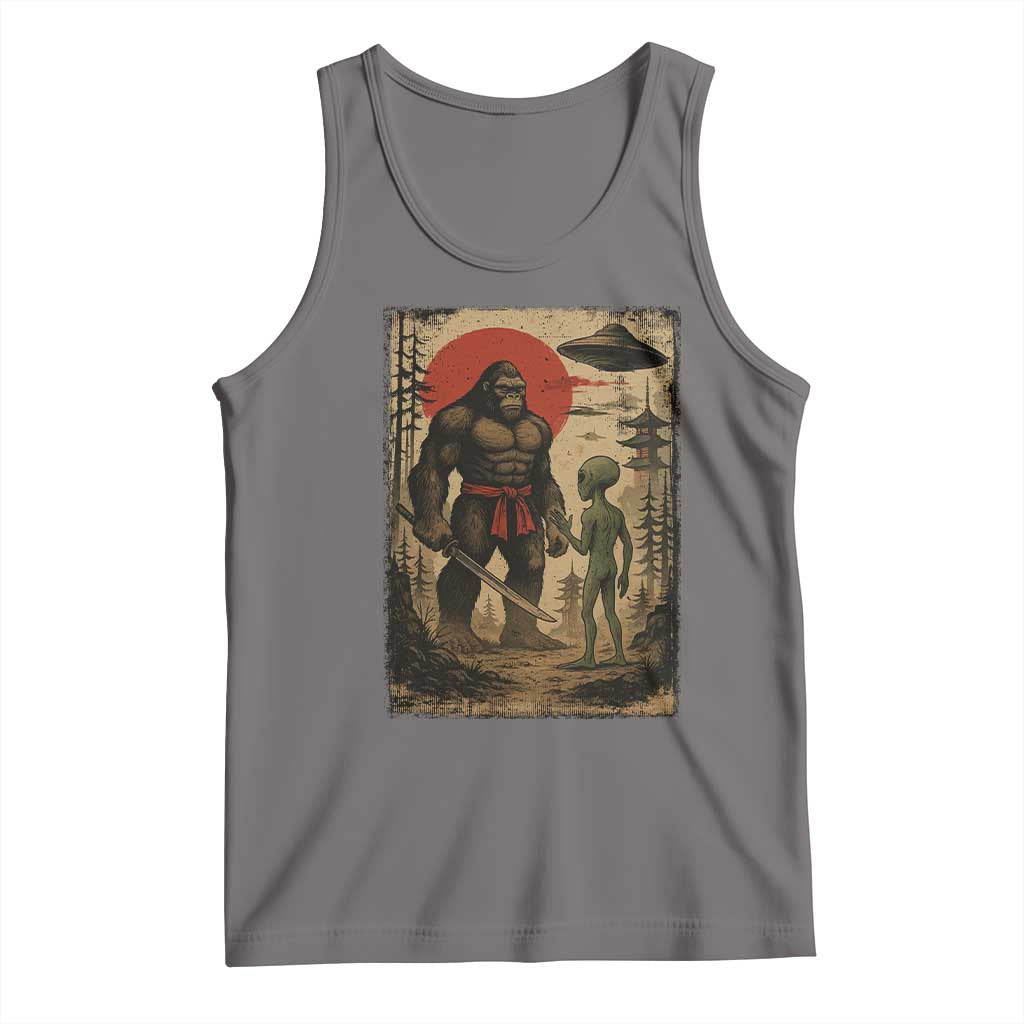 Samurai Bigfoot Japanese UFO Tank Top Sasquatch Ailen Ukiyo-e - Wonder Print Shop