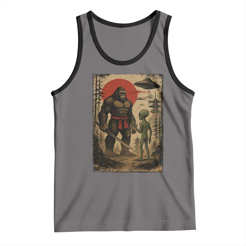 Samurai Bigfoot Japanese UFO Tank Top Sasquatch Ailen Ukiyo-e - Wonder Print Shop