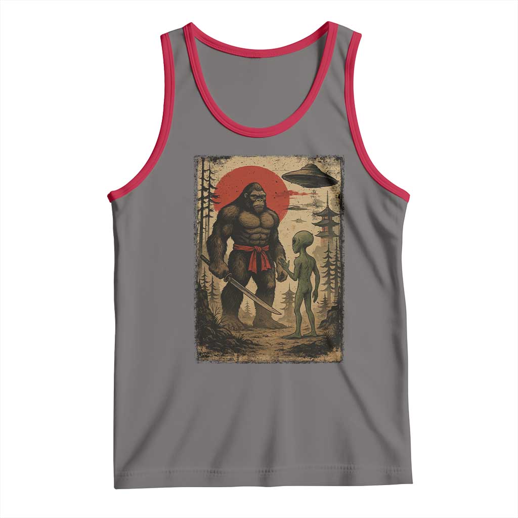 Samurai Bigfoot Japanese UFO Tank Top Sasquatch Ailen Ukiyo-e - Wonder Print Shop