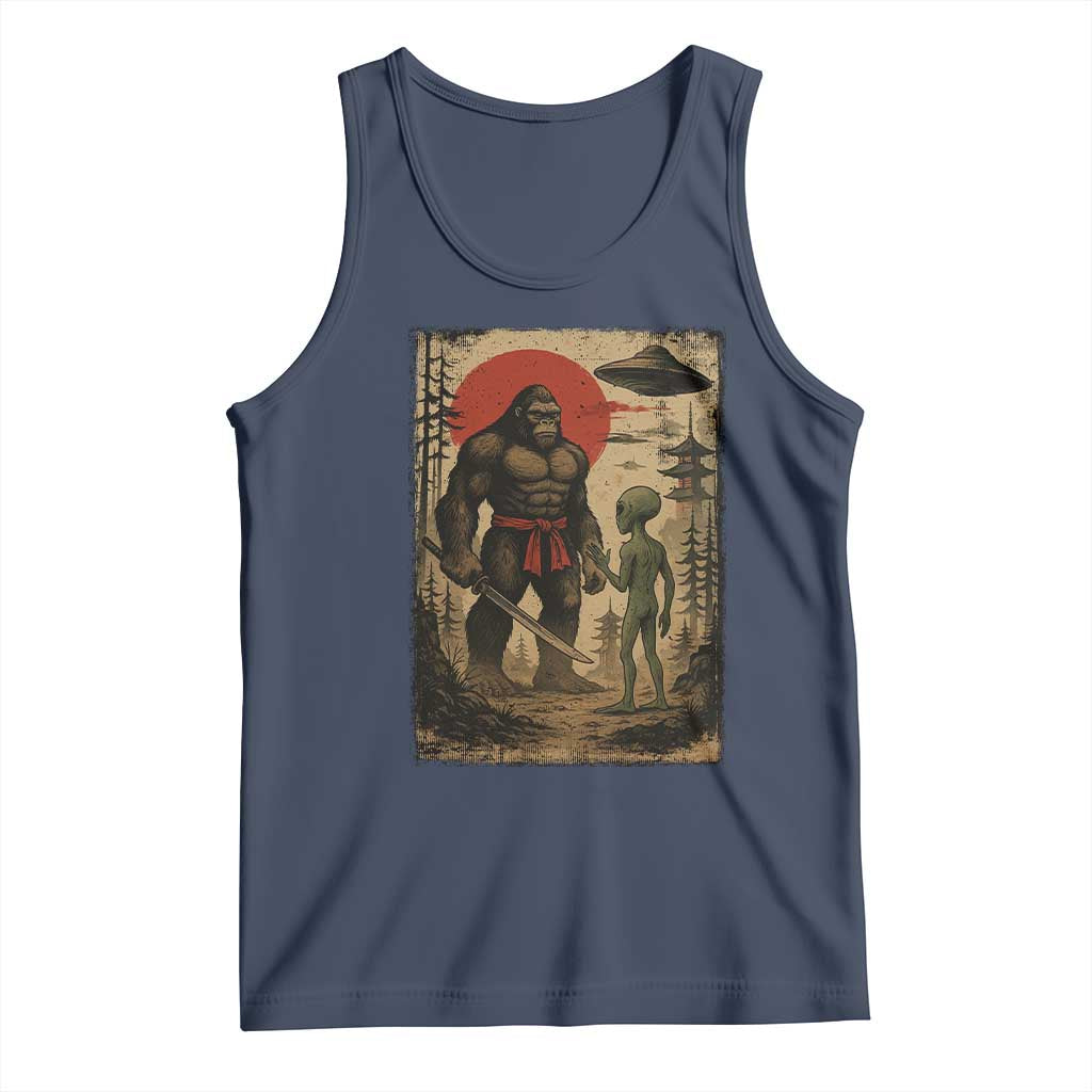 Samurai Bigfoot Japanese UFO Tank Top Sasquatch Ailen Ukiyo-e - Wonder Print Shop