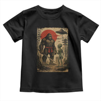 Samurai Bigfoot Japanese UFO Toddler T Shirt Sasquatch Ailen Ukiyo-e - Wonder Print Shop