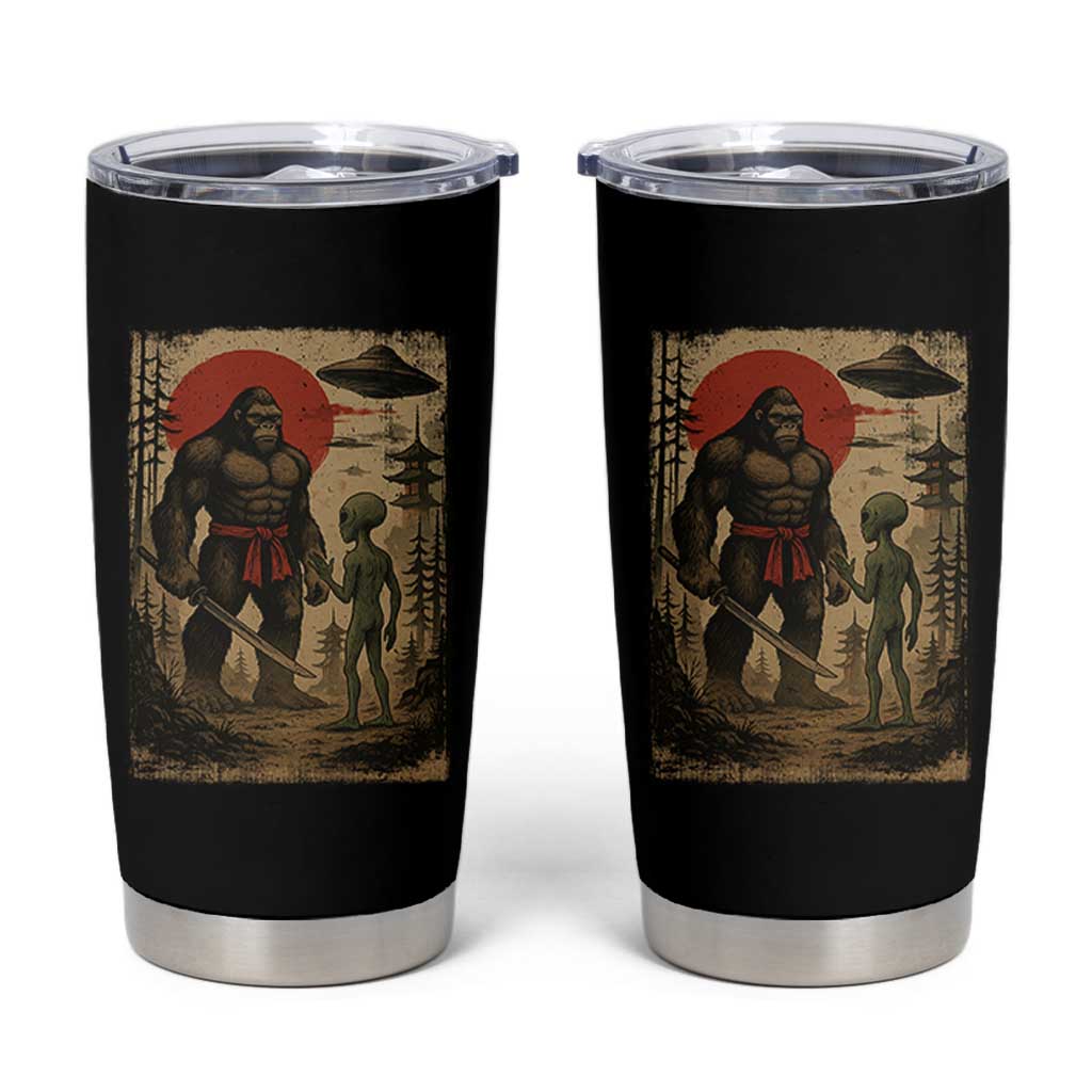 Samurai Bigfoot Japanese UFO Tumbler Cup Sasquatch Ailen Ukiyo-e - Wonder Print Shop