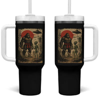 Samurai Bigfoot Japanese UFO Tumbler With Handle Sasquatch Ailen Ukiyo-e - Wonder Print Shop