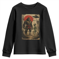 Samurai Bigfoot Japanese UFO Youth Sweatshirt Sasquatch Ailen Ukiyo-e - Wonder Print Shop