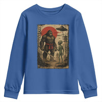Samurai Bigfoot Japanese UFO Youth Sweatshirt Sasquatch Ailen Ukiyo-e - Wonder Print Shop