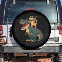 Ninja Cat Riding Dinosaur Spare Tire Cover - Wonder Print Shop