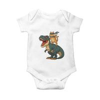 Ninja Cat Riding Dinosaur Baby Onesie - Wonder Print Shop