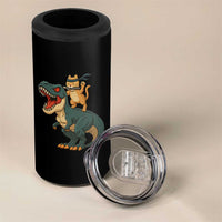 Ninja Cat Riding Dinosaur 4 in 1 Can Cooler Tumbler - Wonder Print Shop