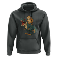 Ninja Cat Riding Dinosaur Hoodie - Wonder Print Shop