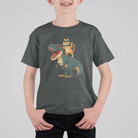 Ninja Cat Riding Dinosaur T Shirt For Kid - Wonder Print Shop