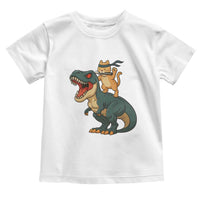 Ninja Cat Riding Dinosaur Toddler T Shirt - Wonder Print Shop