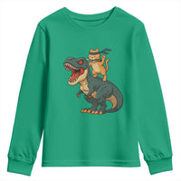 Ninja Cat Riding Dinosaur Youth Sweatshirt - undefined