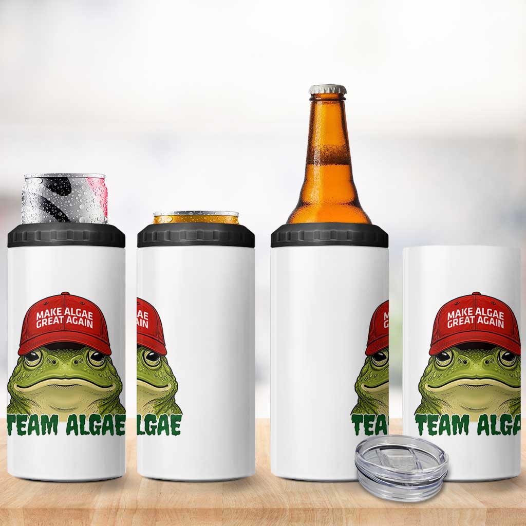 Make Algae Great Again 4 in 1 Can Cooler Tumbler Funny Political Satire Nature Lover Gift