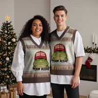 Make Algae Great Again V-Neck Knit Sweater Vest Funny Political Satire Nature Lover Gift