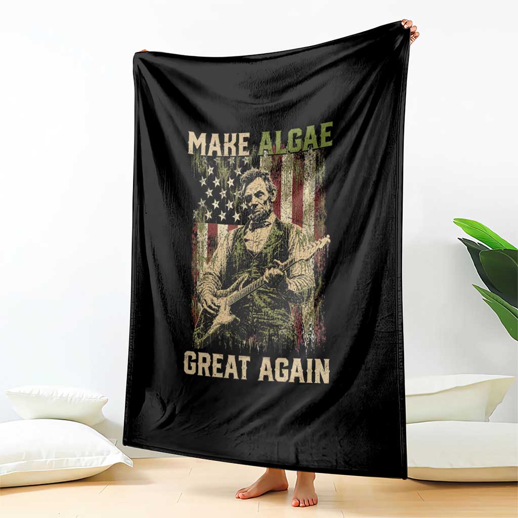 Make Algae Great Again Throw Blanket Funny Lincoln Political Satire Humor