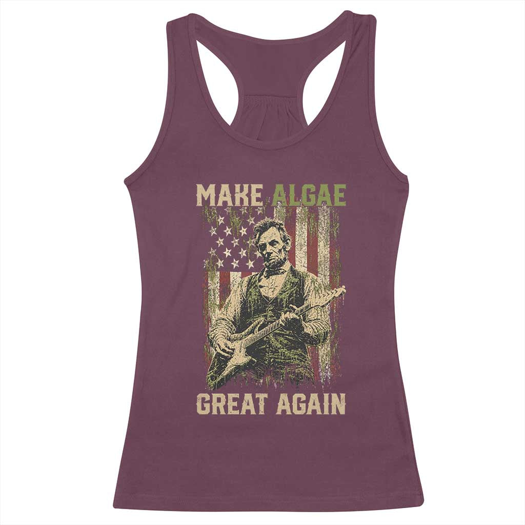 Make Algae Great Again Racerback Tank Top Funny Lincoln Political Satire Humor