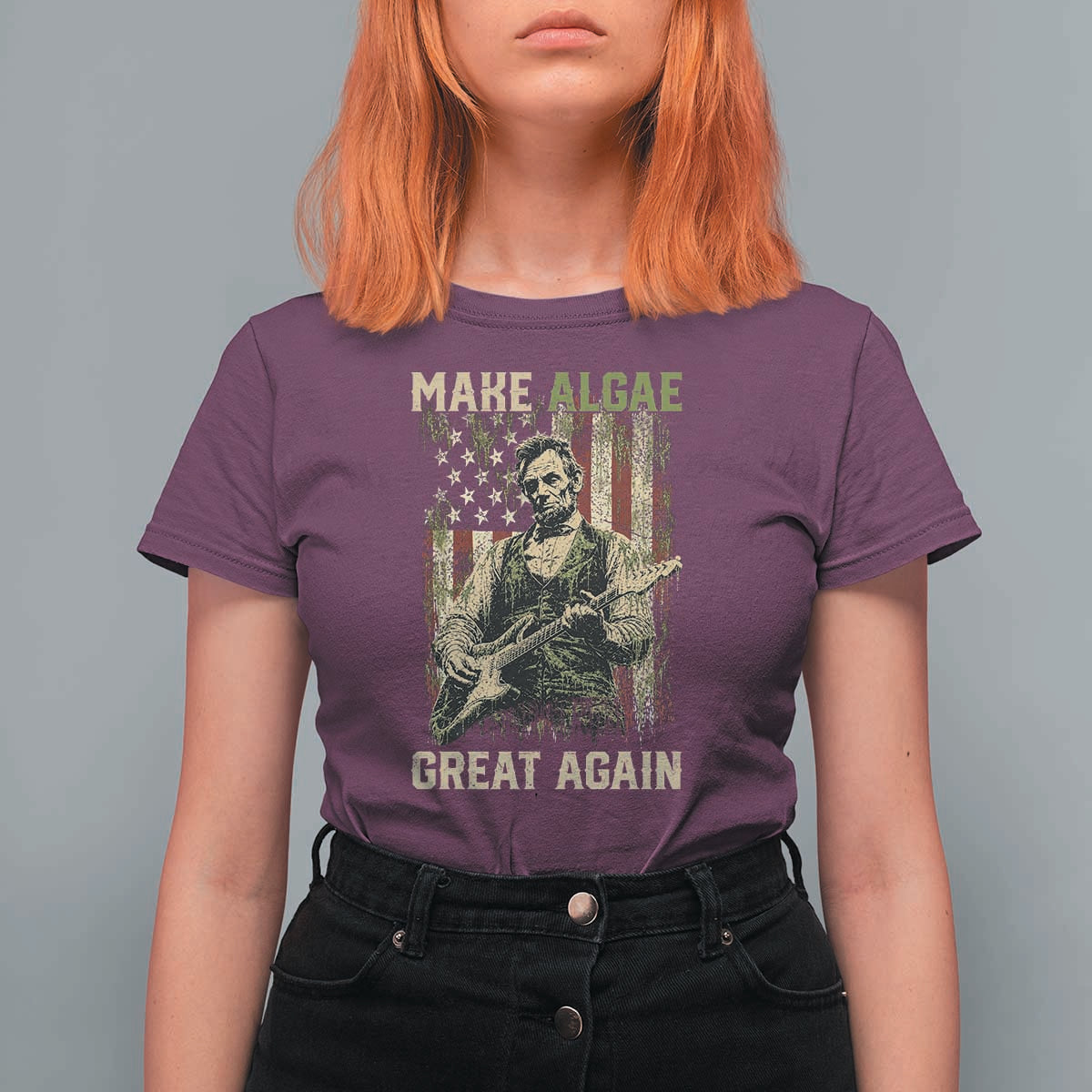 Make Algae Great Again T Shirt For Women Funny Lincoln Political Satire Humor