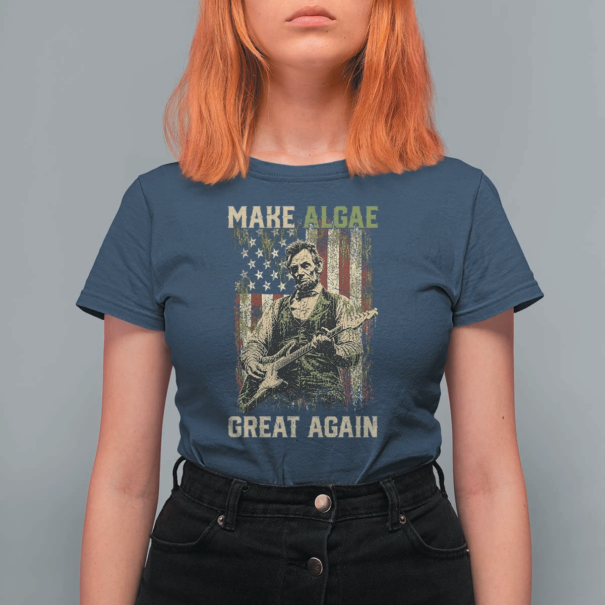 Make Algae Great Again T Shirt For Women Funny Lincoln Political Satire Humor