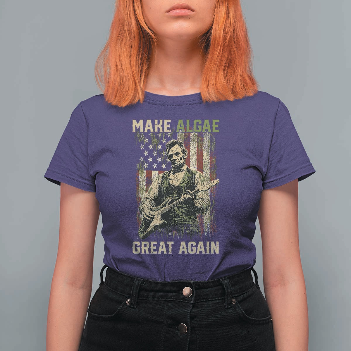 Make Algae Great Again T Shirt For Women Funny Lincoln Political Satire Humor