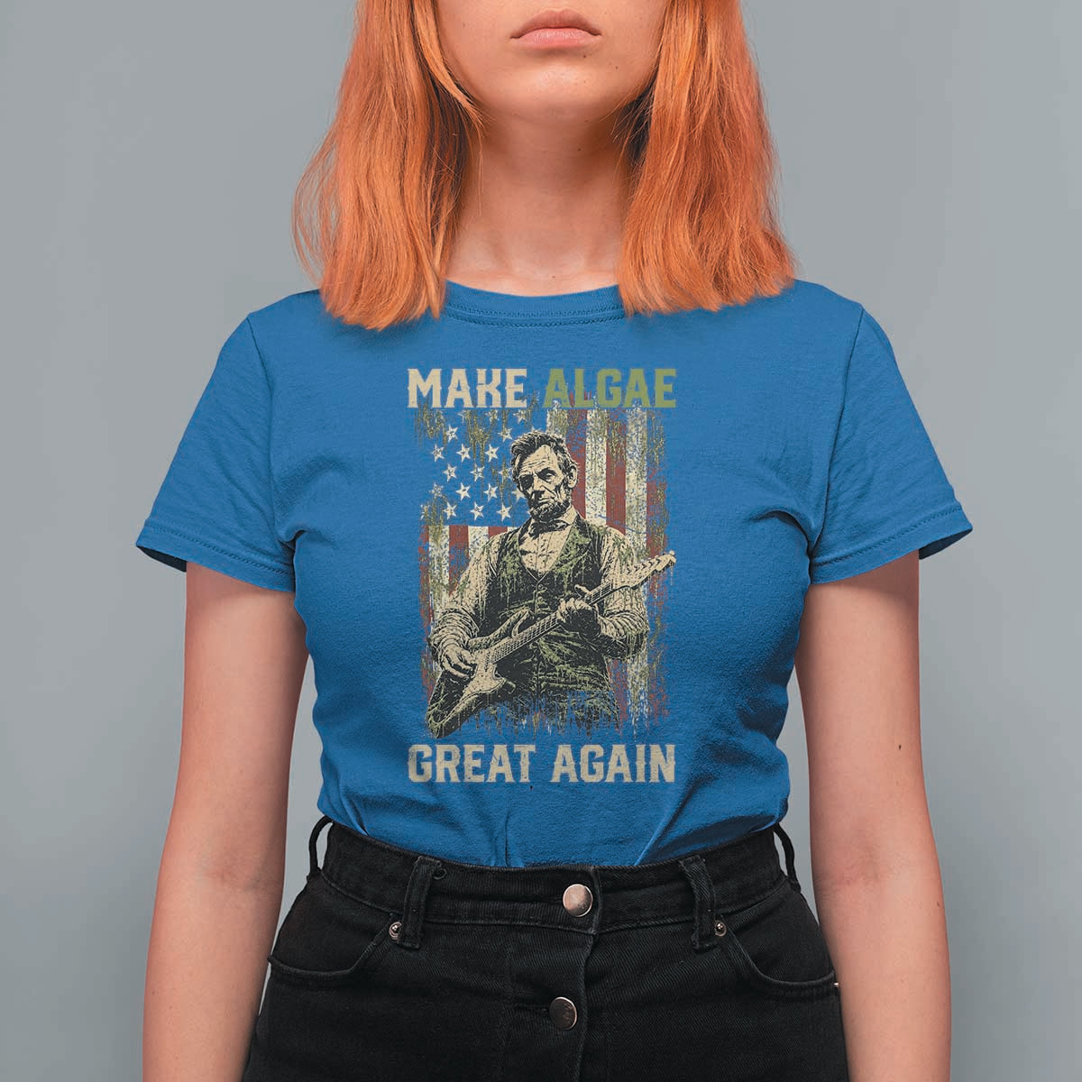 Make Algae Great Again T Shirt For Women Funny Lincoln Political Satire Humor