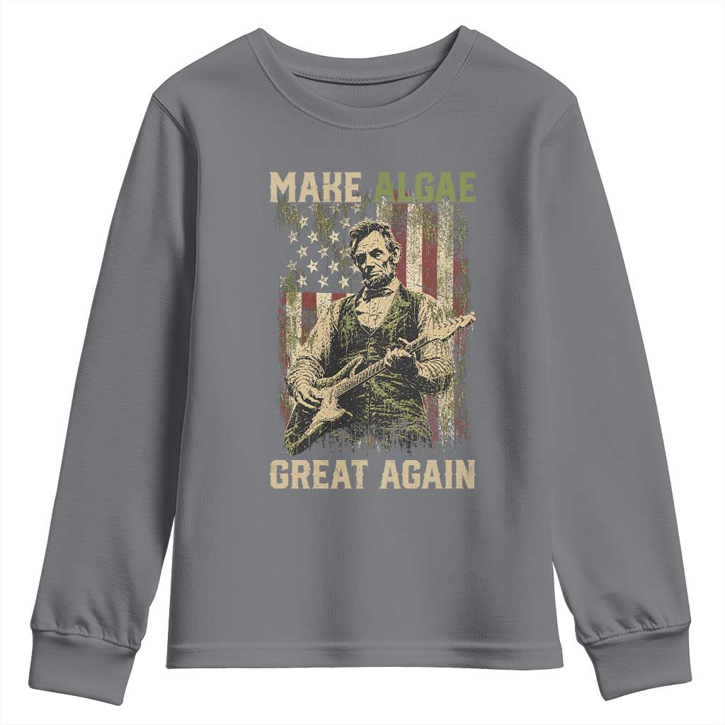 Make Algae Great Again Youth Sweatshirt Funny Lincoln Political Satire Humor