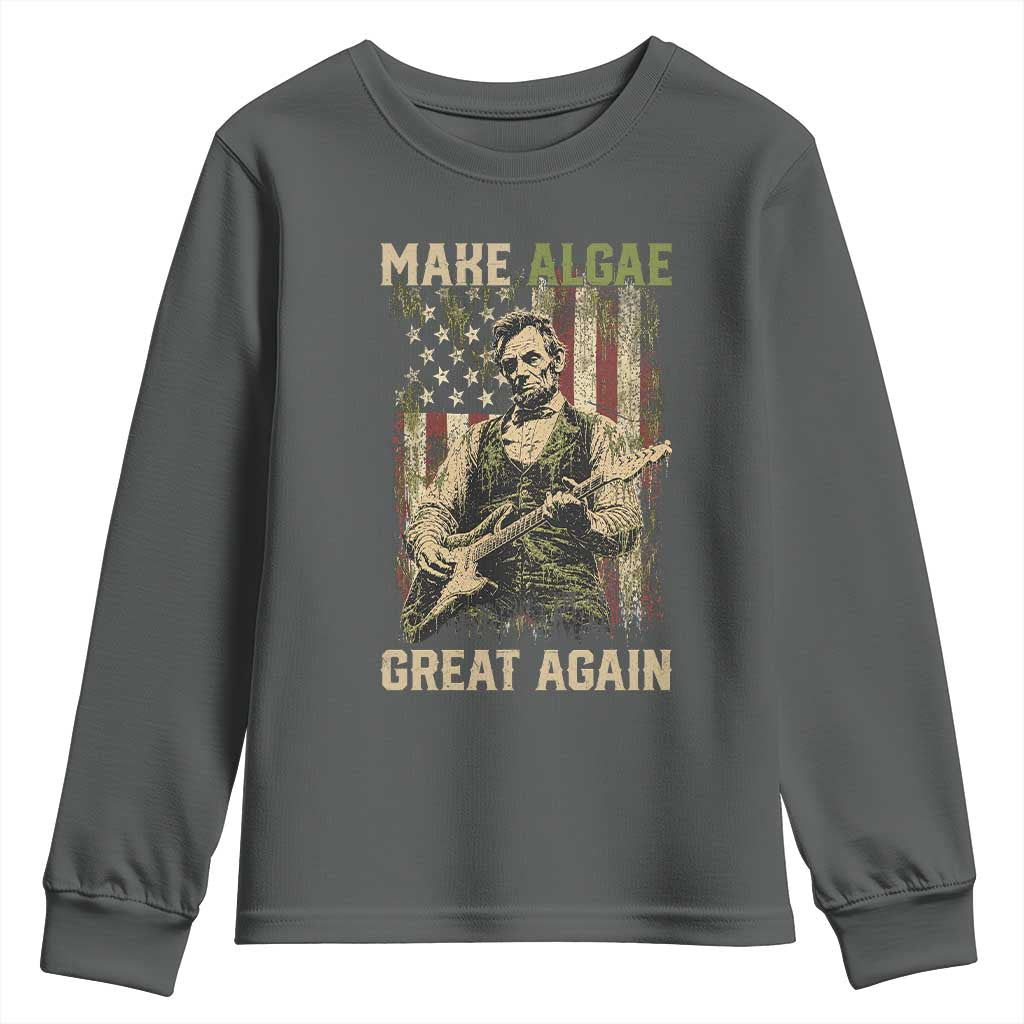 Make Algae Great Again Youth Sweatshirt Funny Lincoln Political Satire Humor
