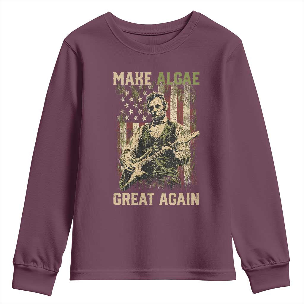 Make Algae Great Again Youth Sweatshirt Funny Lincoln Political Satire Humor