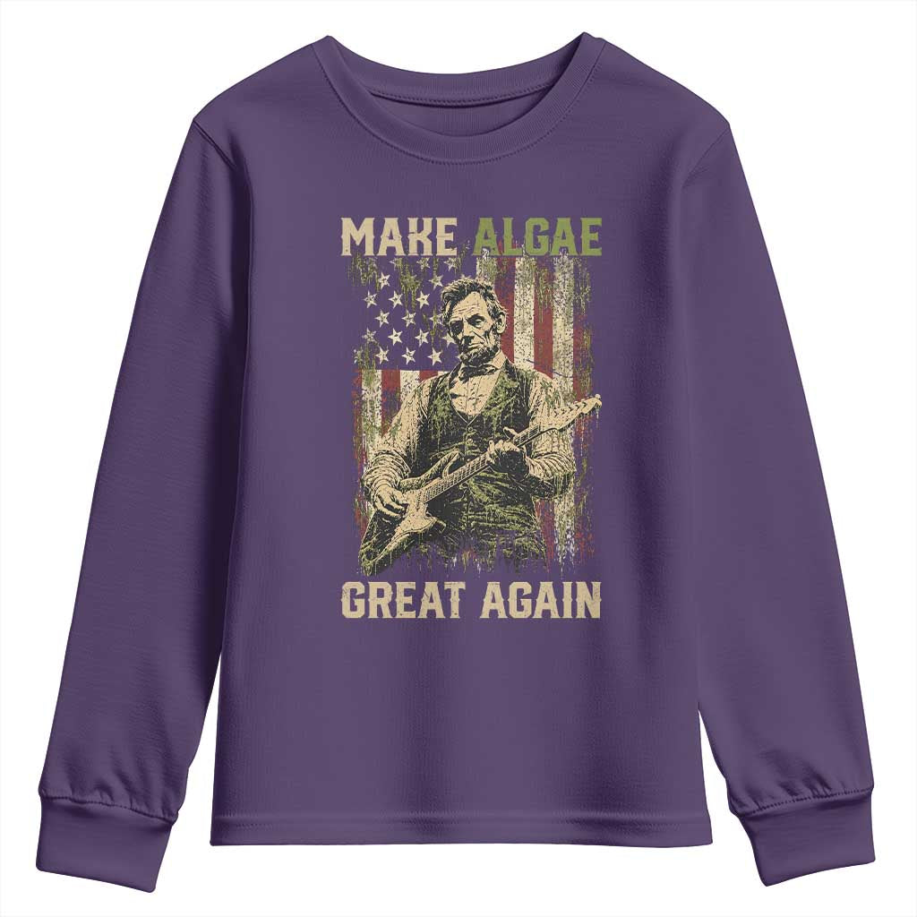 Make Algae Great Again Youth Sweatshirt Funny Lincoln Political Satire Humor