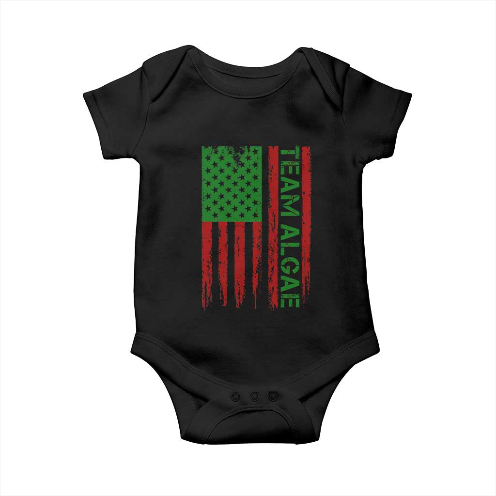 Team Algae Baby Onesie Funny Make Algae Great Again American Flag Political Meme
