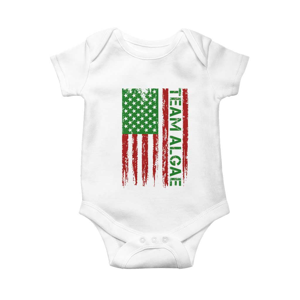 Team Algae Baby Onesie Funny Make Algae Great Again American Flag Political Meme