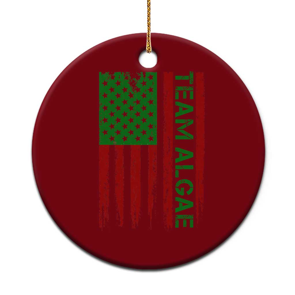 Team Algae Ceramic Ornament Funny Make Algae Great Again American Flag Political Meme