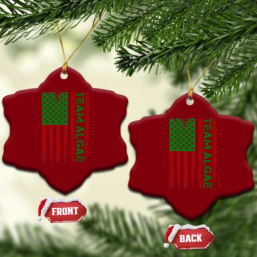 Team Algae Ceramic Ornament Funny Make Algae Great Again American Flag Political Meme
