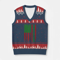 Team Algae V-Neck Knit Sweater Vest Funny Make Algae Great Again American Flag Political Meme