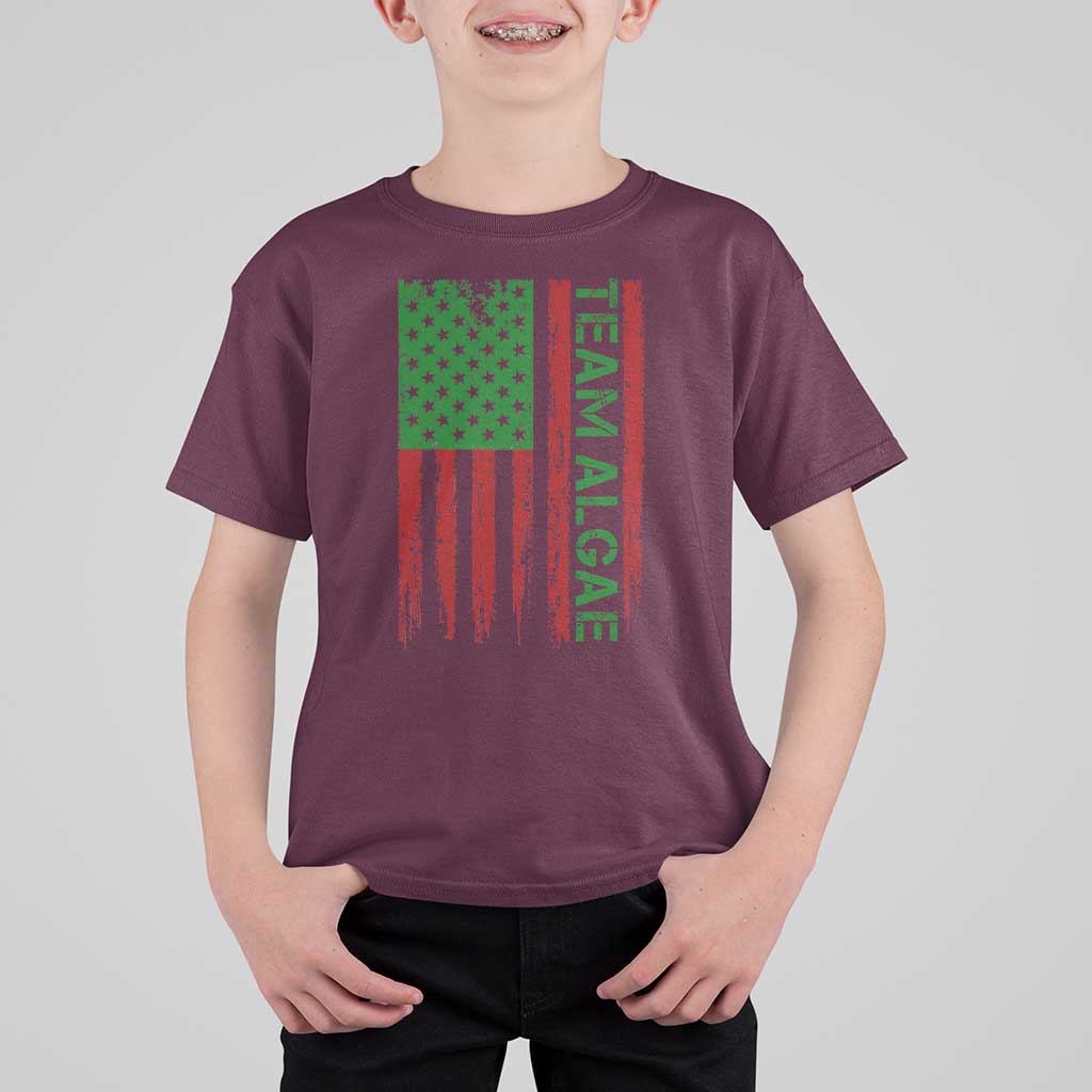 Team Algae T Shirt For Kid Funny Make Algae Great Again American Flag Political Meme