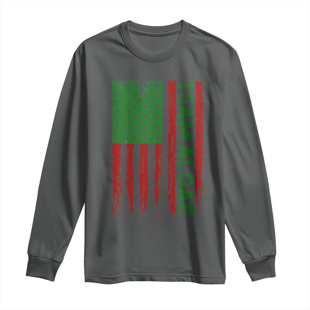 Team Algae Long Sleeve Shirt Funny Make Algae Great Again American Flag Political Meme