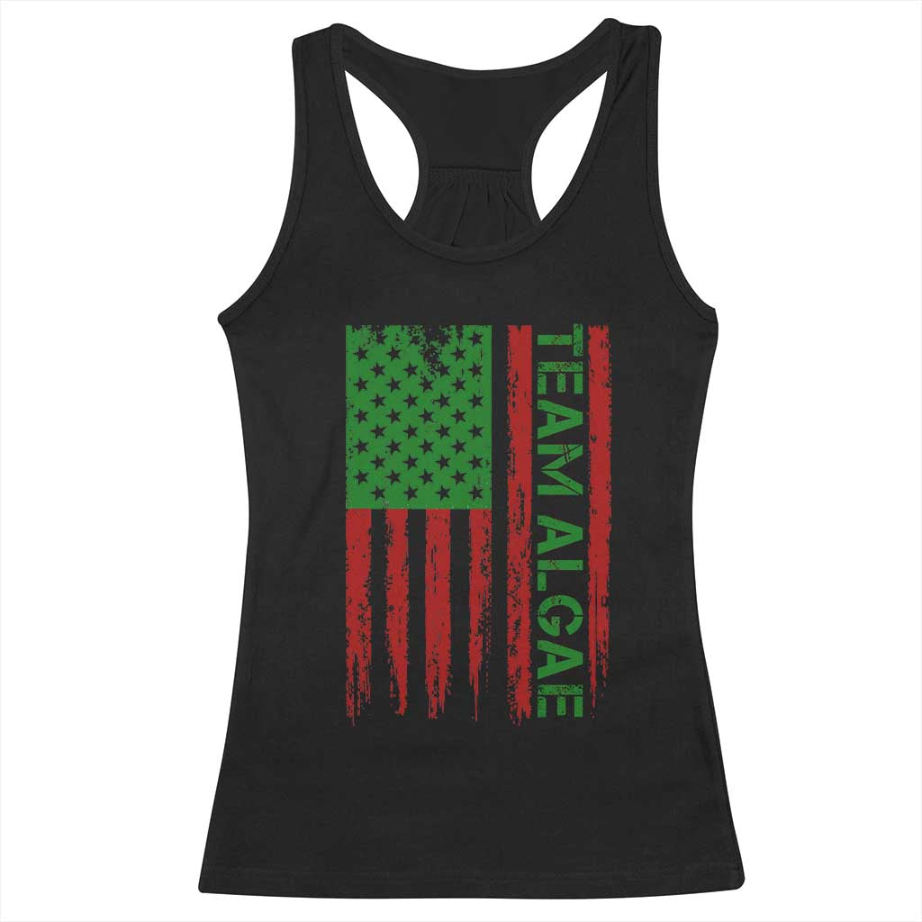 Team Algae Racerback Tank Top Funny Make Algae Great Again American Flag Political Meme